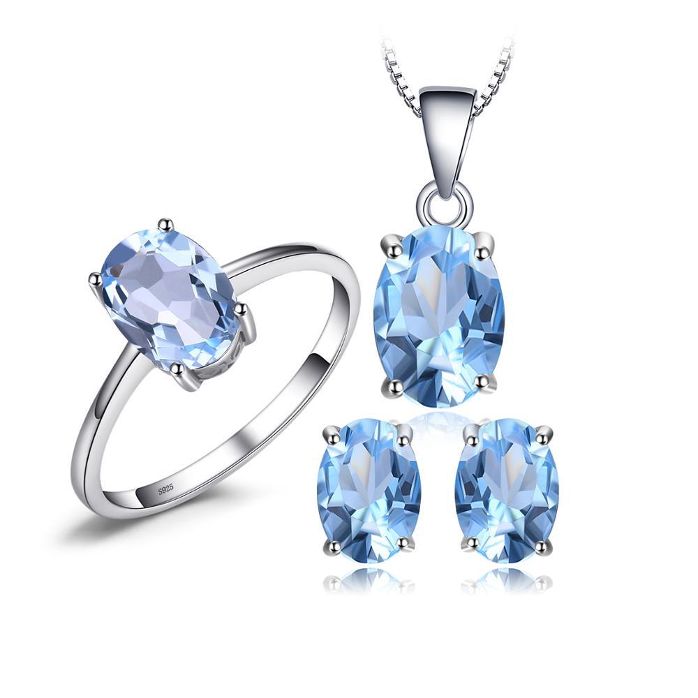 Sky blue topaz jewelry set