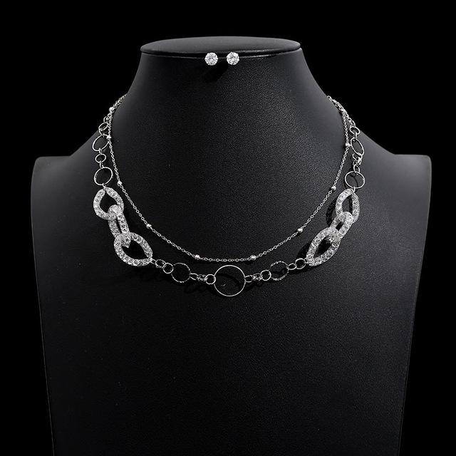 Stylish necklace and studs jewelry set