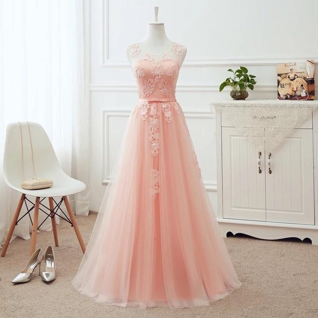 A-line tulle and lace prom dress