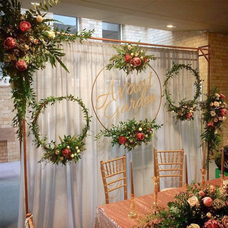 Hoop and flower wedding decor