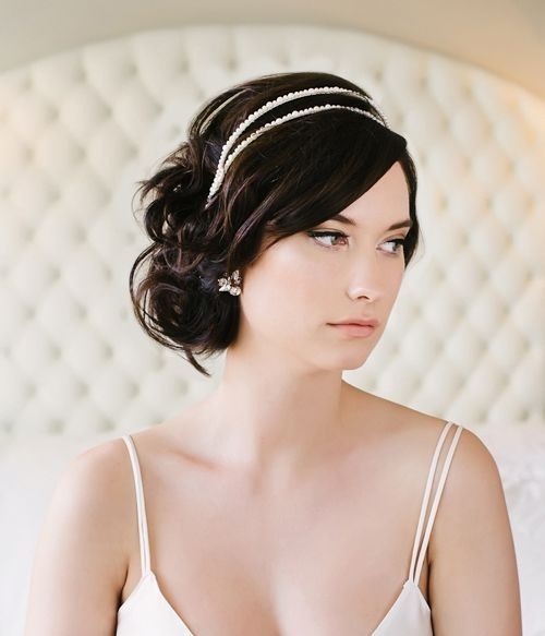 Bridal chignon updo with headband