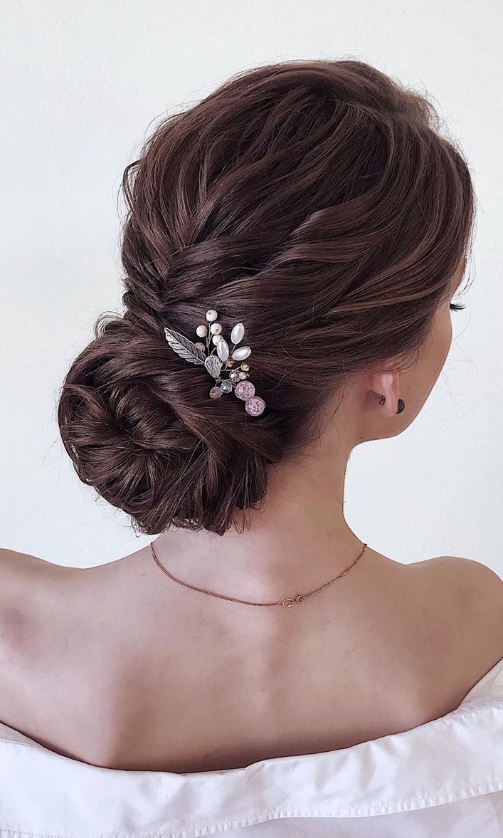 Twisted chignon wedding hairstyle