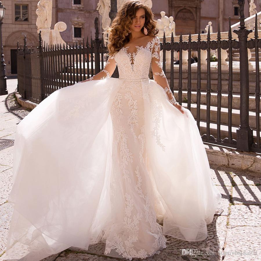 Two piece ball on sale gown wedding dress