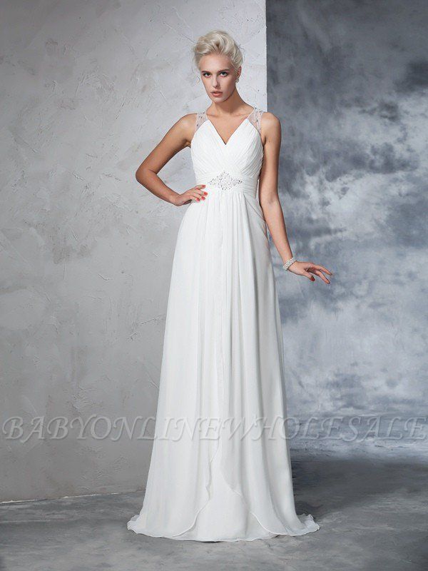 Elegant empire waist wedding dress