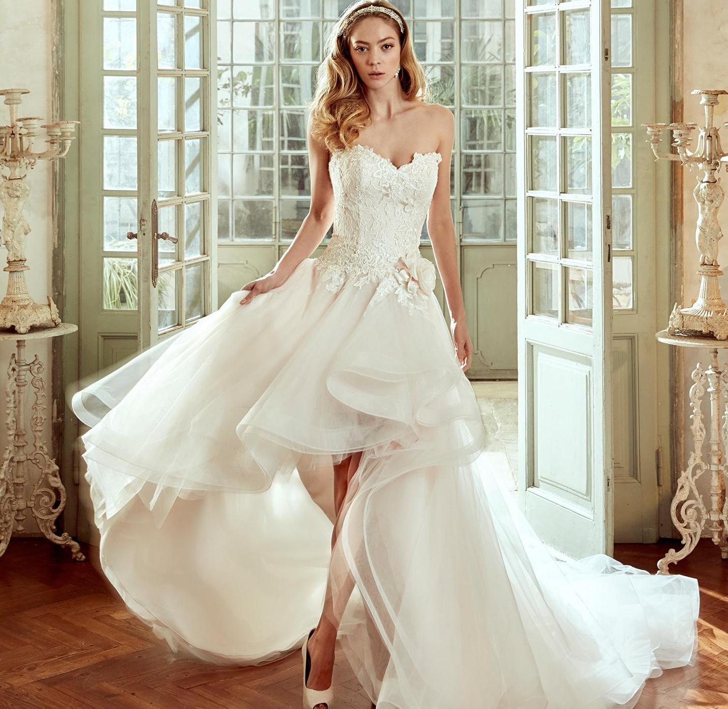 high low wedding dress with cowboy 