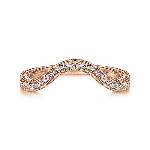 Rose gold curved wedding ring