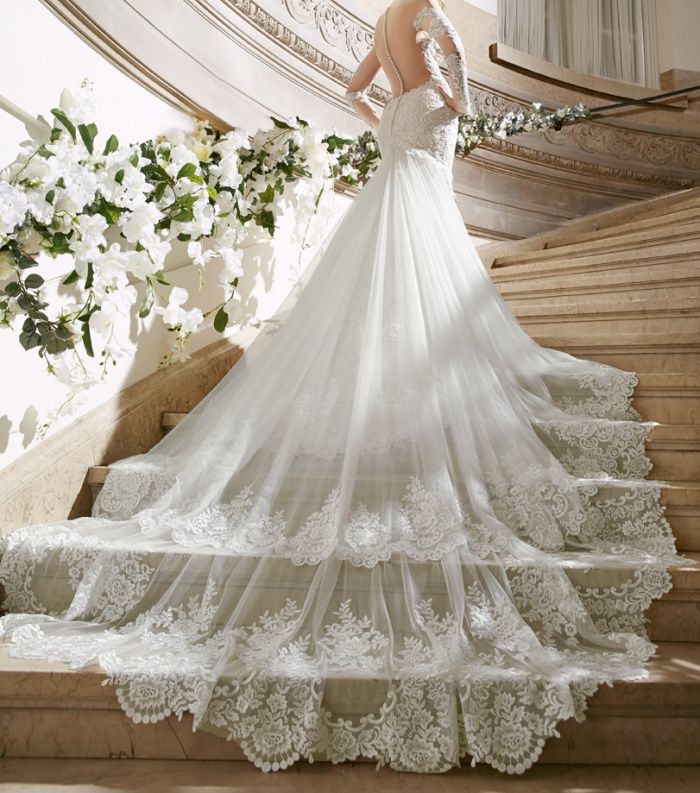 42 Long Train Bridal Dresses Images