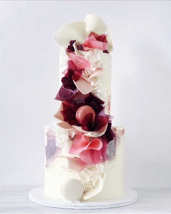 Color block wedding cake