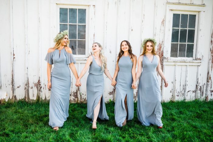 One color different sihouettes bridesmaid dresses