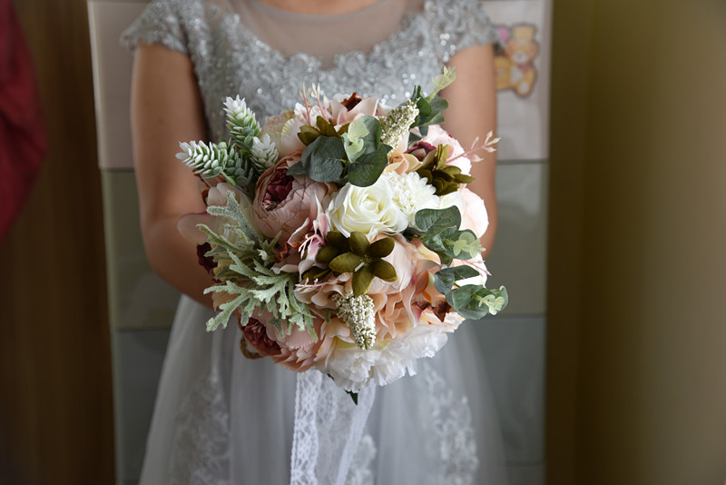 Wedding bouquet of artificial flowers